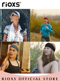 RIOXS Sports Headband,10 Pack Elastic Headbands For Men And Women,Non-Slip Sweatband For Yoga Pilates Running Gym Workout Baseball Fitness Or Casual Wear, Breathable and Sweat-Wicking  - Image 5