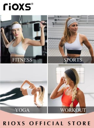 Sports Headband,10 Pack Elastic Headbands For Men And Women,Non-Slip Sweatband For Yoga Pilates Running Gym Workout Baseball Fitness Or Casual Wear, Breathable and Sweat-Wicking - view 4