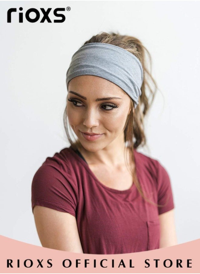 ريوكس Sports Headband,10 Pack Elastic Headbands For Men And Women,Non-Slip Sweatband For Yoga Pilates Running Gym Workout Baseball Fitness Or Casual Wear, Breathable and Sweat-Wicking  - Image 3