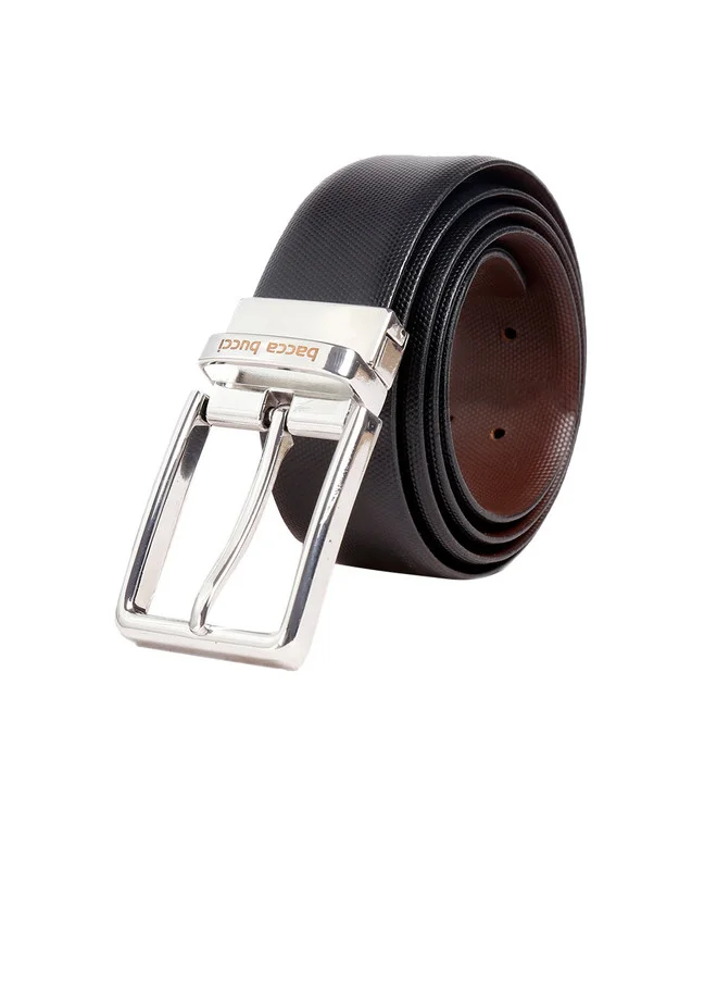 Bacca Bucci  Men's Black & Brown Solid Reversible Genuine Leather Belt for Men | Best Price UAE