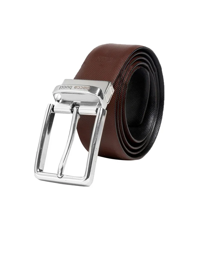 Bacca Bucci  Men's Black & Brown Solid Reversible Genuine Leather Belt for Men | Best Price UAE