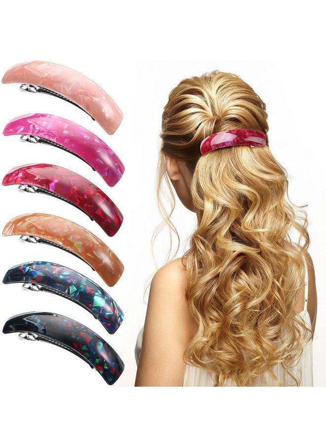 WILLBOND 6 Pieces Hair Barrettes for Women Hair Clips Womens Hair Accessories Large French Hair Pin Retro Hair Clasp, 6 Colors (Vibrant Pattern)  - Image 1