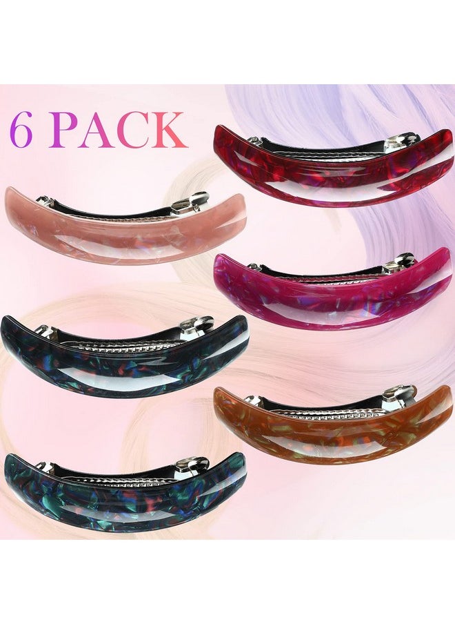 WILLBOND 6 Pieces Hair Barrettes for Women Hair Clips Womens Hair Accessories Large French Hair Pin Retro Hair Clasp, 6 Colors (Vibrant Pattern)  - Image 3