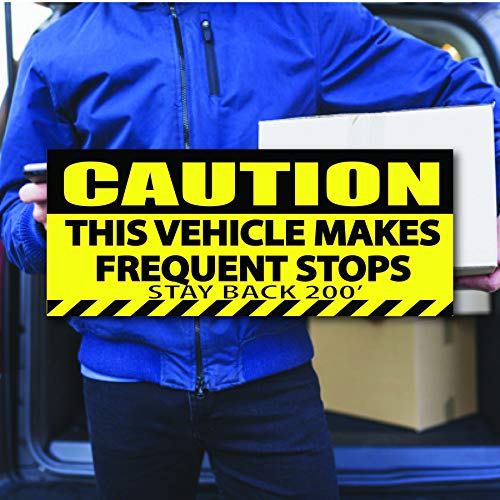 Wrapco Caution This Vehicle Makes Frequent Stops Stickers Stay Back Bumper Sticker 200 Feet, Delivery Sticker for Drivers, Sign for Car or Dump Truck Decal - Image 2