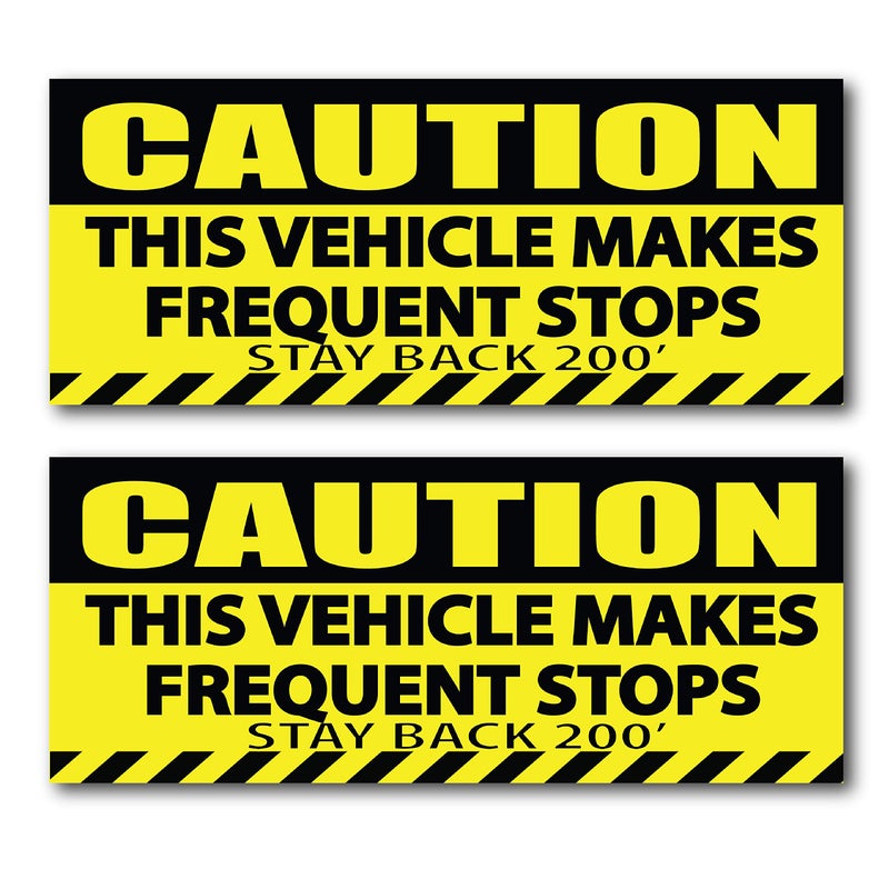 Wrapco Caution This Vehicle Makes Frequent Stops Stickers Stay Back Bumper Sticker 200 Feet, Delivery Sticker for Drivers, Sign for Car or Dump Truck Decal - Image 5
