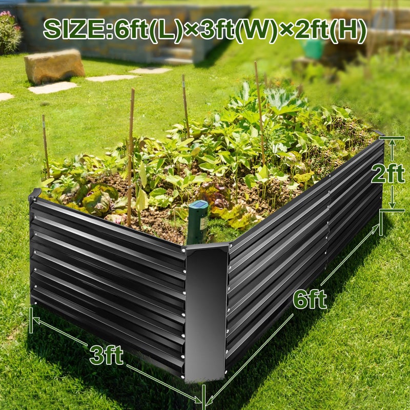 EDOSTORY Raised Bed Garden Bed Kit, 5x5x1ft Galvanized Planter Tall Raised Garden Boxes Outdoor, Large Metal Raised Garden Beds for Vegetables, Flowers, Herbs - Image 3