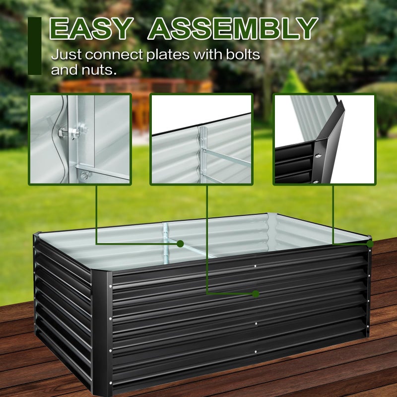 EDOSTORY Raised Bed Garden Bed Kit, 5x5x1ft Galvanized Planter Tall Raised Garden Boxes Outdoor, Large Metal Raised Garden Beds for Vegetables, Flowers, Herbs - Image 4