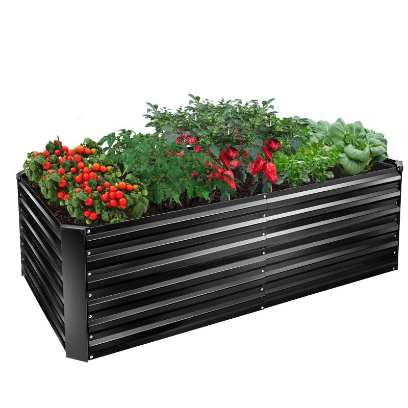 EDOSTORY Raised Bed Garden Bed Kit, 5x5x1ft Galvanized Planter Tall Raised Garden Boxes Outdoor, Large Metal Raised Garden Beds for Vegetables, Flowers, Herbs - Image 1