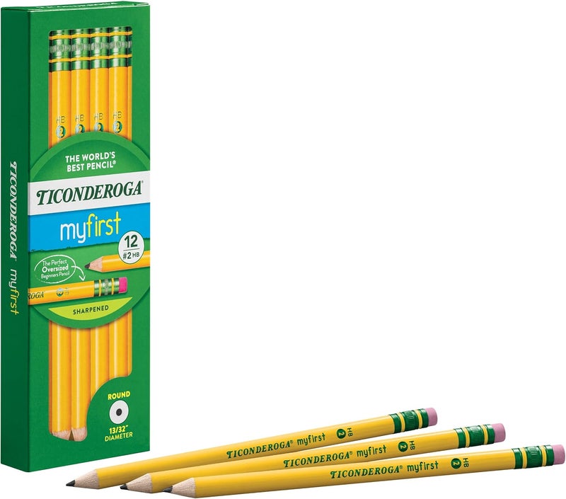 Ticonderoga My First Wood-Cased Pencils, Pre-Sharpened, 2 HB, Yellow, 12 Count - Image 4