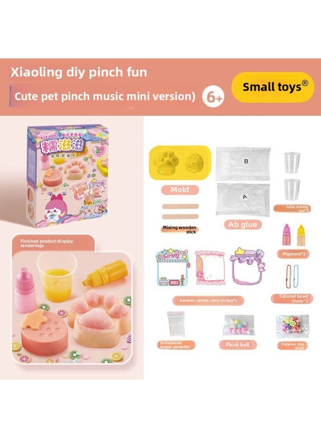 Mr. Toy Children's Toy Mini Milk Tea Cup Creative Cream Glue Diy Material Bag Suit Food Play Small Pendant-Specifications:Xiaoling Toy MINI Cute Pets Pinch Fun