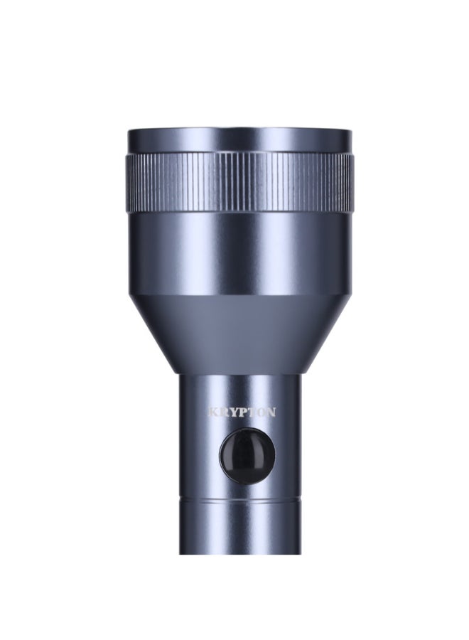KRYPTON Rechargeable LED Flashlight-Powerful Torch For Camping, Hiking, Trekking Grey - Image 2