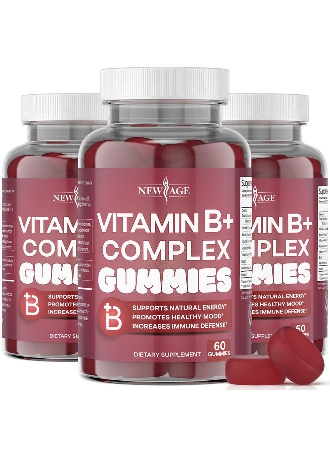 NEW AGE Vitamin B Complex Gummies with Vitamin B3, B6 & B12 - with Biotin, Folic Acid & Vitamin C - Gluten-Free, Vegan, Made in The USA! (180 Count (Pack of 3))