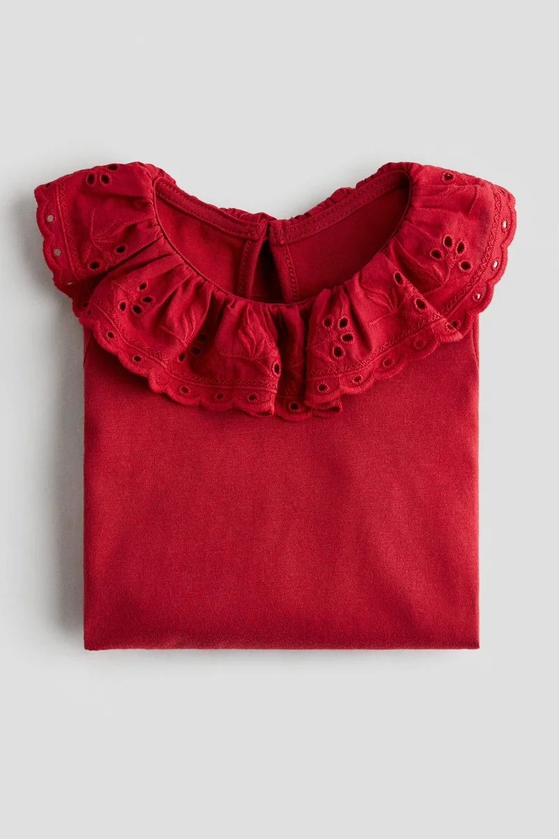 H&M Broderie anglaise-collared top