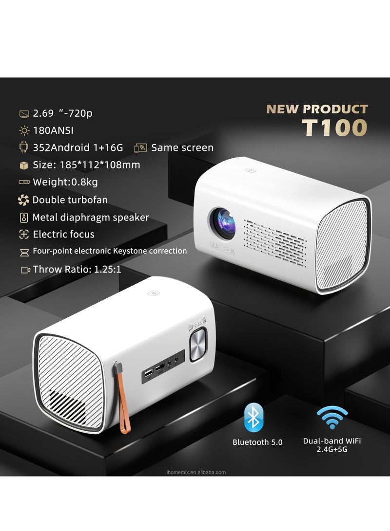 Joshberg Smart HD Projector Mini Multi-functional Portable HD video Projector for Home Gaming Hotels and Apartments - Image 2