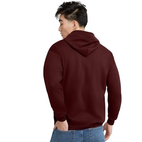 Hanes Men's Hoodie, EcoSmart Fleece Full-Zip Hoodie, Zip-Up Hooded Sweatshirt for Men - Image 2