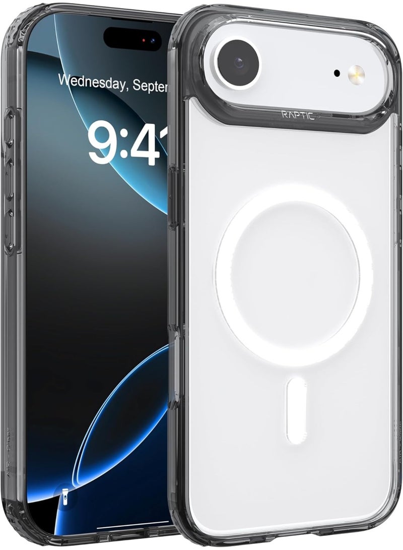 RAPTIC غطاء حماية شفاف لجهاز آيفون إير متوافق مع ماج سيف [اختبار السقوط حتى 13 قدم] - أسود شفاف - Image 1