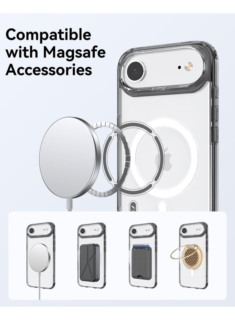 RAPTIC غطاء حماية شفاف لجهاز آيفون إير متوافق مع ماج سيف [اختبار السقوط حتى 13 قدم] - أسود شفاف - Image 5