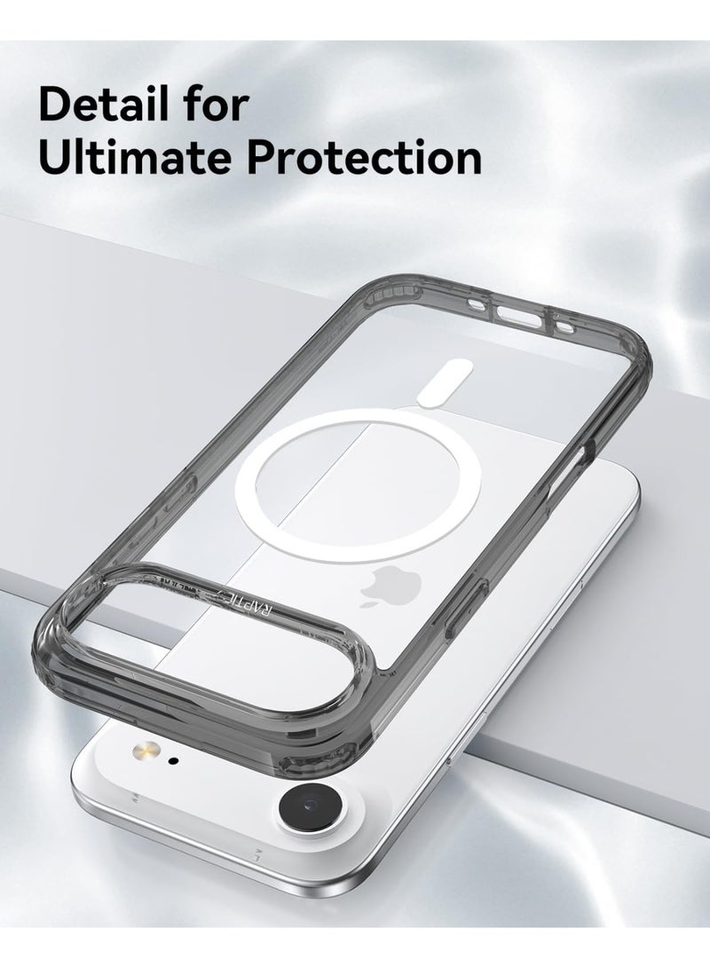 RAPTIC غطاء حماية شفاف لجهاز آيفون إير متوافق مع ماج سيف [اختبار السقوط حتى 13 قدم] - أسود شفاف - Image 3