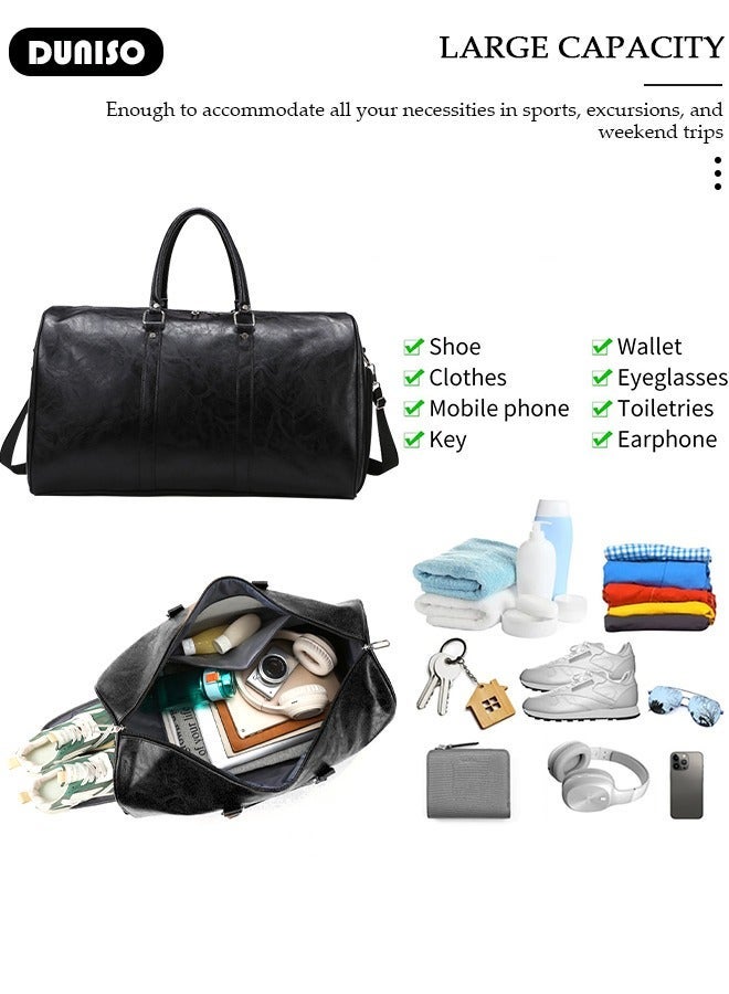 DUNISO Travel Duffel Bag Luggage Collection Business Travel Suitcase Weekender Overnight Bag Large Carry On Airport Bag for Travel Business Trips Sports Duffel Bag Gym Sports Luggage Bags - Image 2