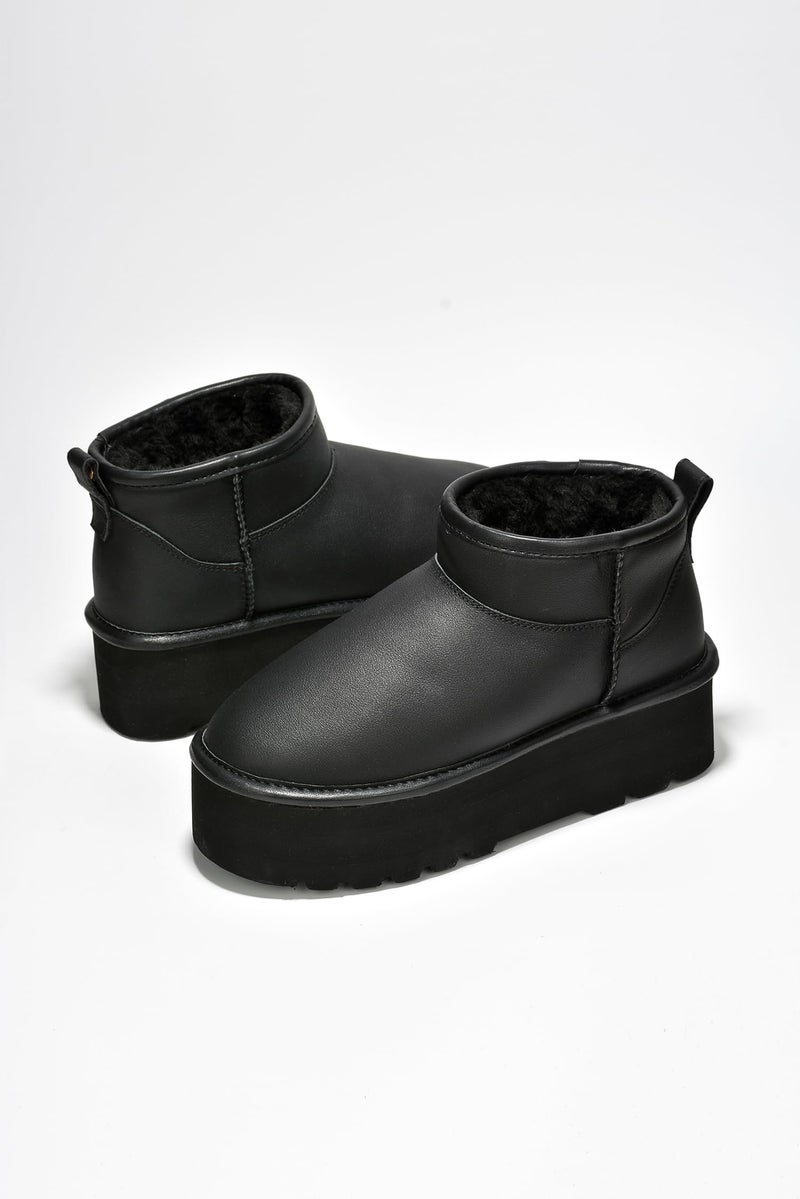 Project Cloud 100% Genuine Leather Ankle Boots for Women - Anti-Slip Memory Foam Insole Womens Boots - Lightweight Winter Womens Shoes, Ankle Booties for Women (Huggy,BLKLEA,8.5) - Image 3