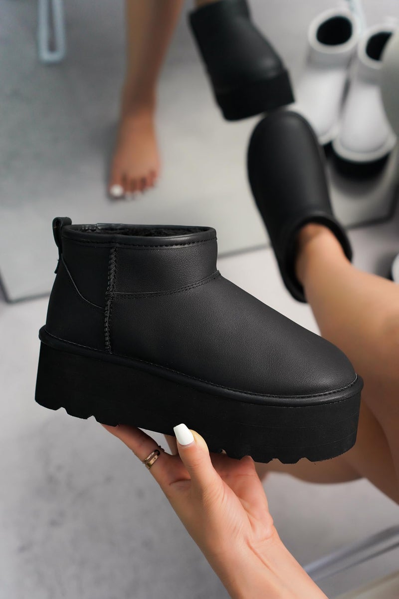 Project Cloud 100% Genuine Leather Ankle Boots for Women - Anti-Slip Memory Foam Insole Womens Boots - Lightweight Winter Womens Shoes, Ankle Booties for Women (Huggy,BLKLEA,8.5) - Image 2