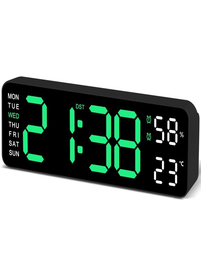JoFomp Digital Wall Clock Large Display, 9" LED Wall Clocks for Living Room Decor, Digital Clock with Temperature/DST/Auto-Dimming/Humidity/Snooze - 12/24H, Silent Digital Clocks for Seniors Kids - Image 1
