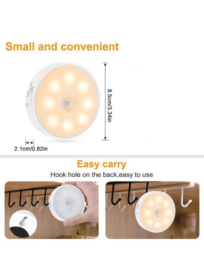 Y&D 4 Pieces Motion Sensor Night Light, USB C Rechargeable LED Wireless Safe Lighting for Bedroom, Bathroom, Under Cabinet, Kitchen, Hallway, and Stairs  - Image 2