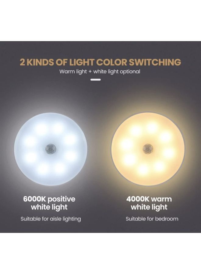 Y&D 4 Pieces Motion Sensor Night Light, USB C Rechargeable LED Wireless Safe Lighting for Bedroom, Bathroom, Under Cabinet, Kitchen, Hallway, and Stairs  - Image 3