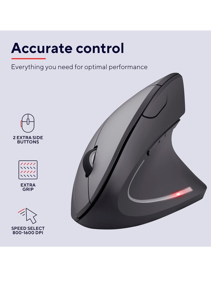 ماوس لاسلكي عمودي مريح W925، ماوس عمودي مريح USB 2.4 جيجا هرتز، 800/1200 /1600 نقطة في البوصة، لأجهزة الكمبيوتر المحمولة وسطح المكتب والكمبيوتر الشخصي والكمبيوتر المحمول
