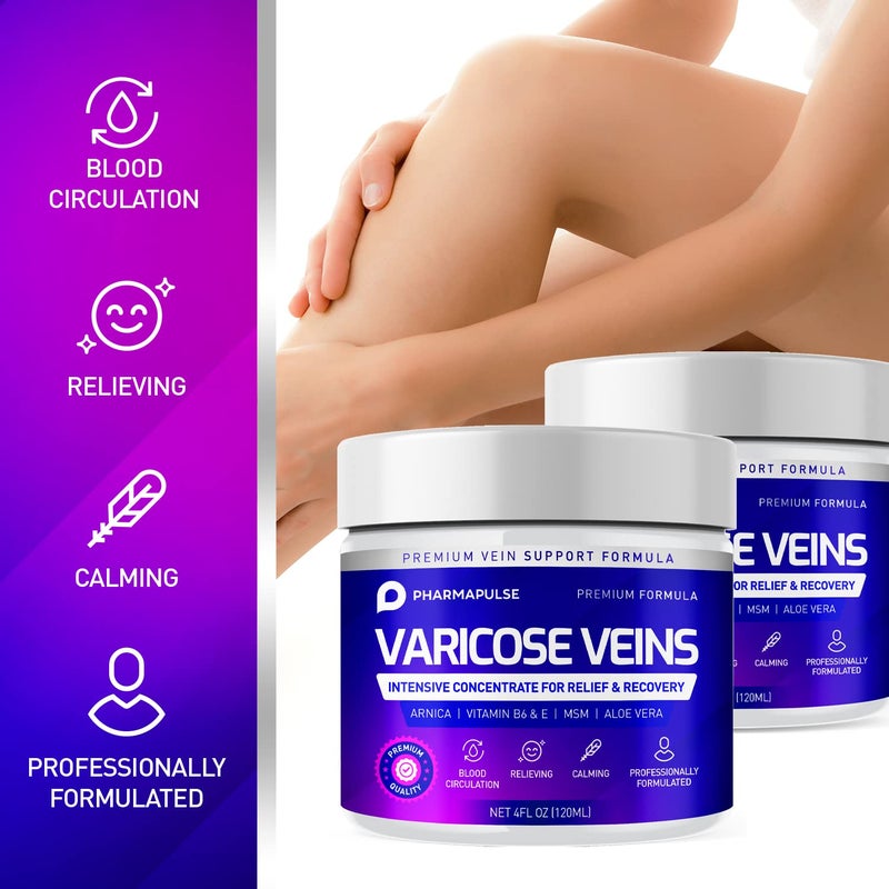 Pharmapulse Varicose & Spider Veins Soothing Leg Cream - Relaxing Leg Cream Formula - Fast-Acting Relief Cream - Expertly Crafted for Optimal Comfort 4oz - Image 2