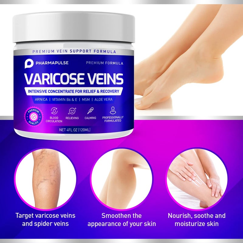 Pharmapulse Varicose & Spider Veins Soothing Leg Cream - Relaxing Leg Cream Formula - Fast-Acting Relief Cream - Expertly Crafted for Optimal Comfort 4oz - Image 3