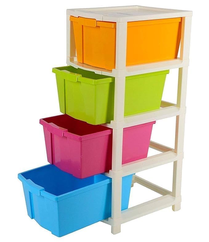 GANESH PROCESSING GANESH PROCESSING Plastic Modular Drawer Storage Chest Of Drawers Organizer Storage Box Large Stomo Racks For Multipurpose Antislip Shoes Organizers Brown 5 Layer - Image 1