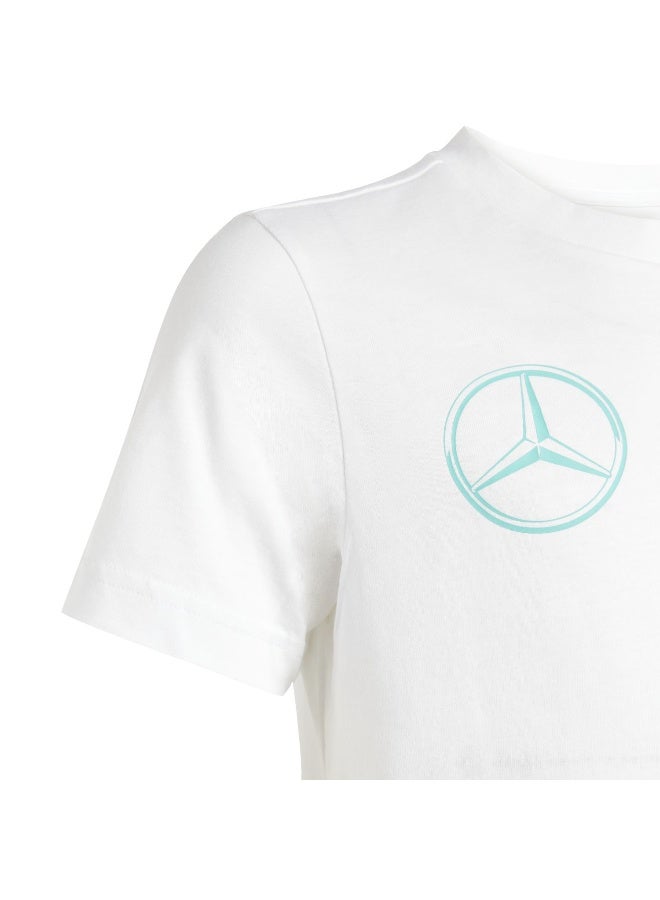 Adidas Mer Dna Gftee Y White Motorsport T-Shirts For Junior 7-8Y - Image 3