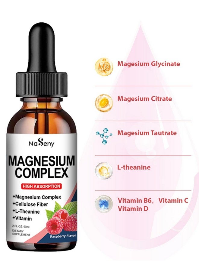 NaSeny 400mg Magnesium Drops, Magnesium Glycinate Vitamin Blend for Kids, High Absorption - for The Whole Family Overall Wellness, Non-GMO & Gluten Free (60ML/Raspberry) - Image 5