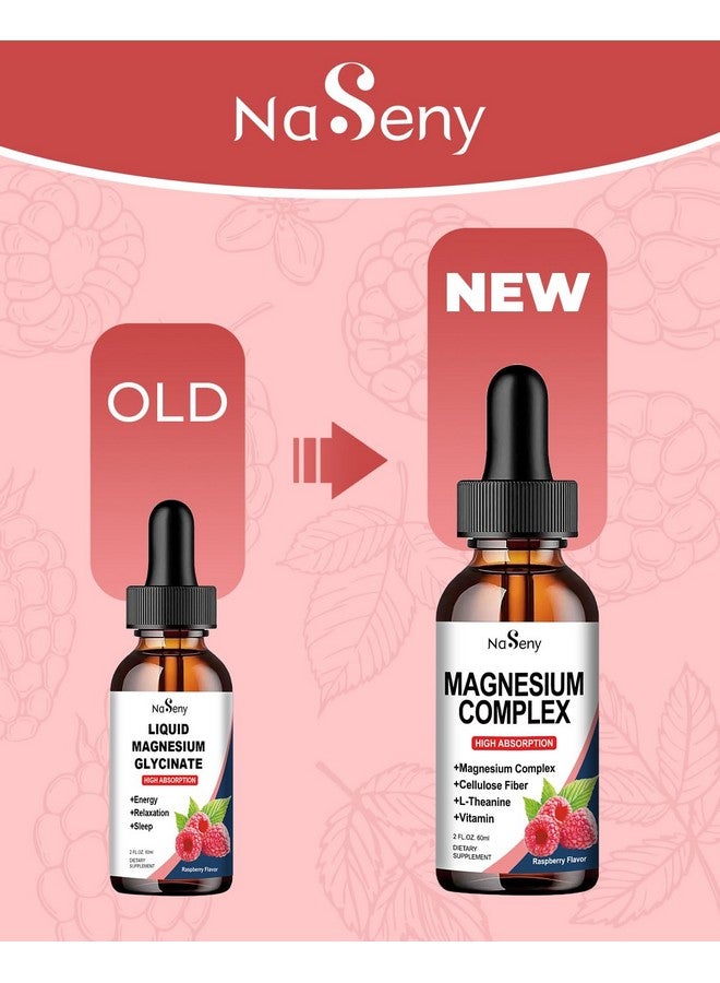 NaSeny 400mg Magnesium Drops, Magnesium Glycinate Vitamin Blend for Kids, High Absorption - for The Whole Family Overall Wellness, Non-GMO & Gluten Free (60ML/Raspberry) - Image 3