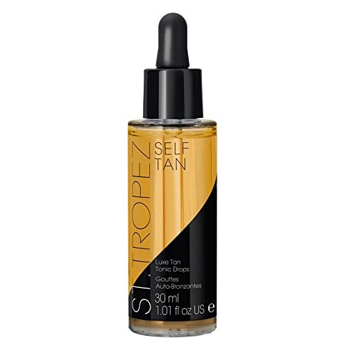 St.Tropez Luxe Tan Tonic Glow Drops, 5-in-1 Face Self Tanning Drops, Niacinamide, Hyaluronic Acid, Vitamin C & E, Vegan, Natural & Cruelty Free, 1 Fl Oz - Image 1