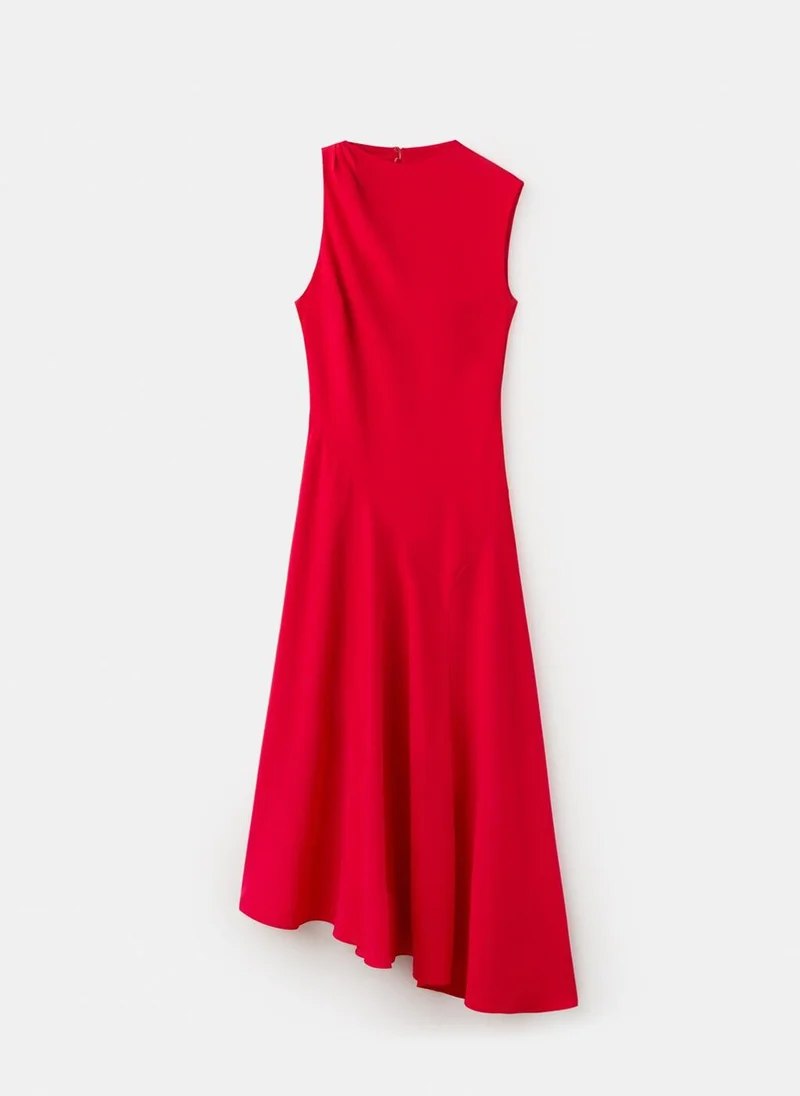 MANGO  Asymmetric sleeve midi dress for Women | Best Price UAE