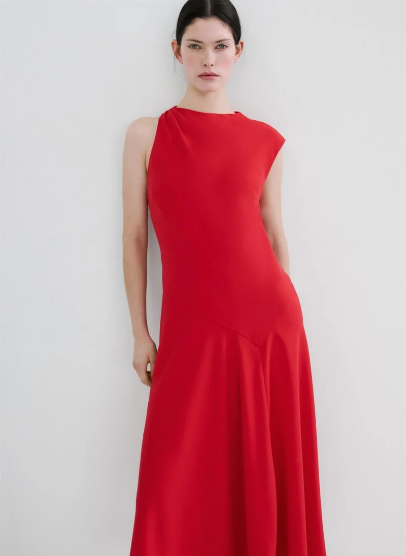 MANGO  Asymmetric sleeve midi dress for Women | Best Price UAE