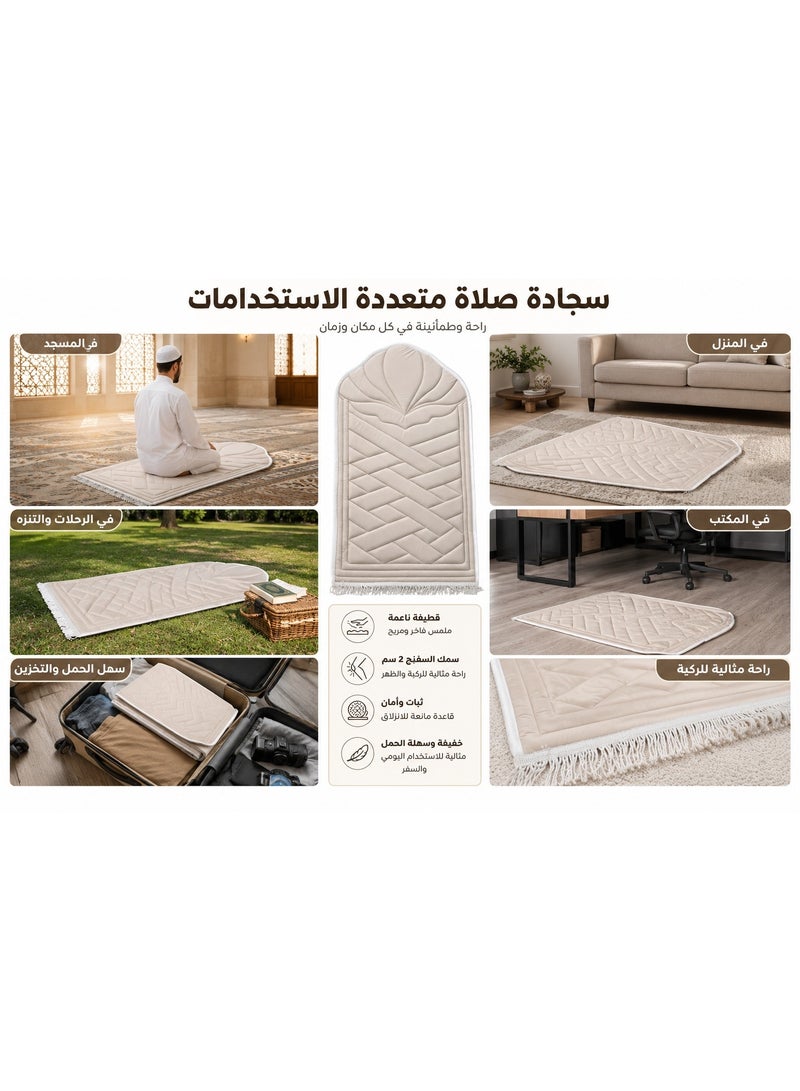 Orthopedic Prayer Mat, 2cm Thick Padded Foam Rug, Anti-Slip Base, Premium Velvet Soft Surface, Knee & Joint Support for Comfortable Praying - Suitable for All Ages - Image 2