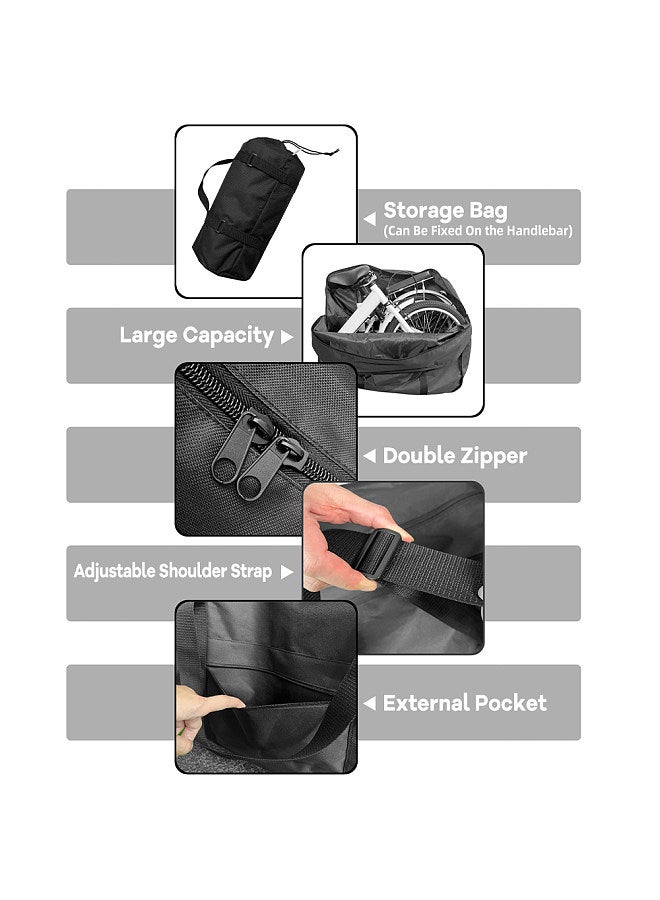 Folding Bike Travel Bag Bicycle Portable Transport Carrying Case for 20 inch Folding Bike