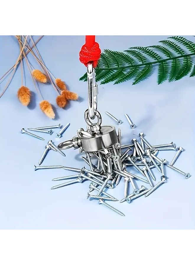 260 Lbs Double Sided Fishing Magnet 60mm With 20m Rope And Hooks - Image 2