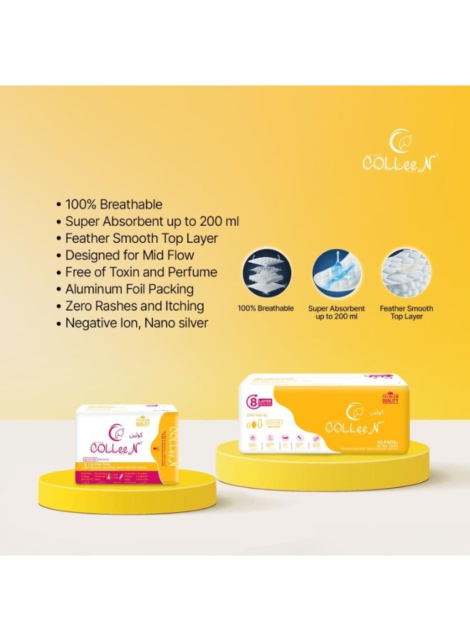 Colleen Ultra Thin Premium Graphene Anion XL Sanitary Napkin 274 MM Mid Flow Day Use 5Pads - Image 5