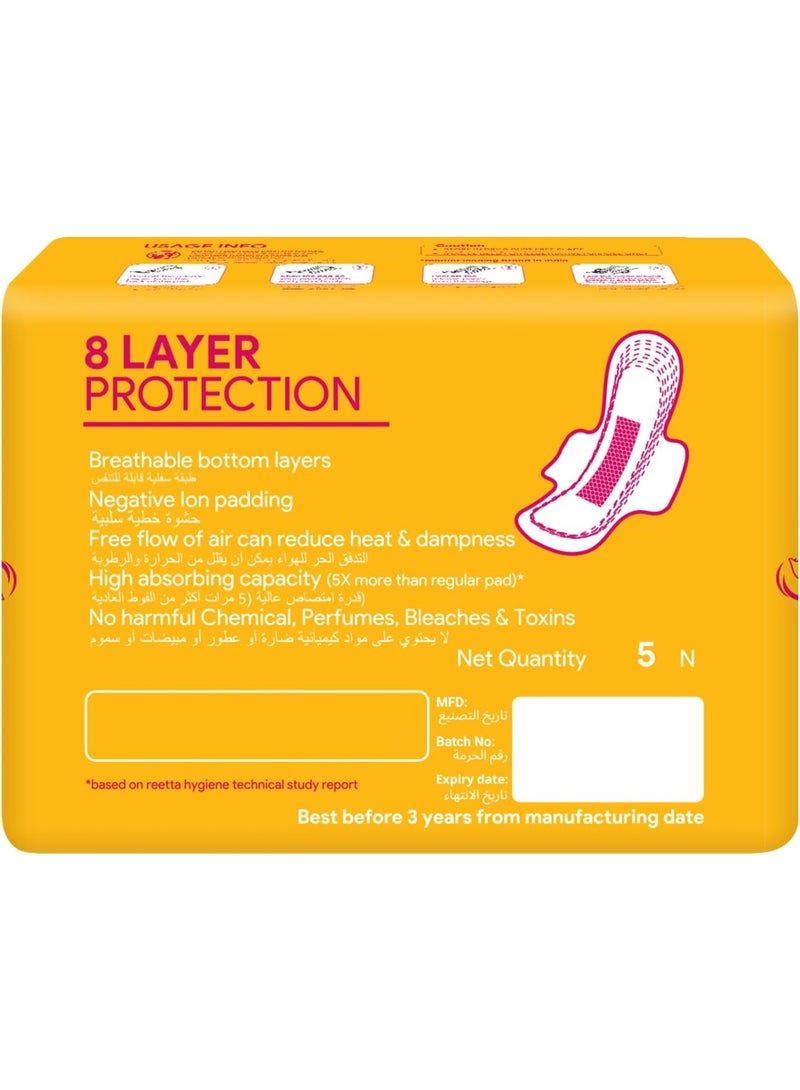 Colleen Ultra Thin Premium Graphene Anion XL Sanitary Napkin 274 MM Mid Flow Day Use 5Pads - Image 2