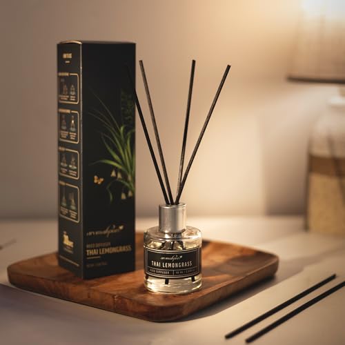 Aromahpure Premium Reed Diffuser Set 60 ML with 4 Fiber Reed Stick | Lemongrass Long Lasting Upto 35 Days | Room Freshener for Bedroom, Washroom, Office | Toxin Free, Aromatherapy, Stress Relief - Image 2