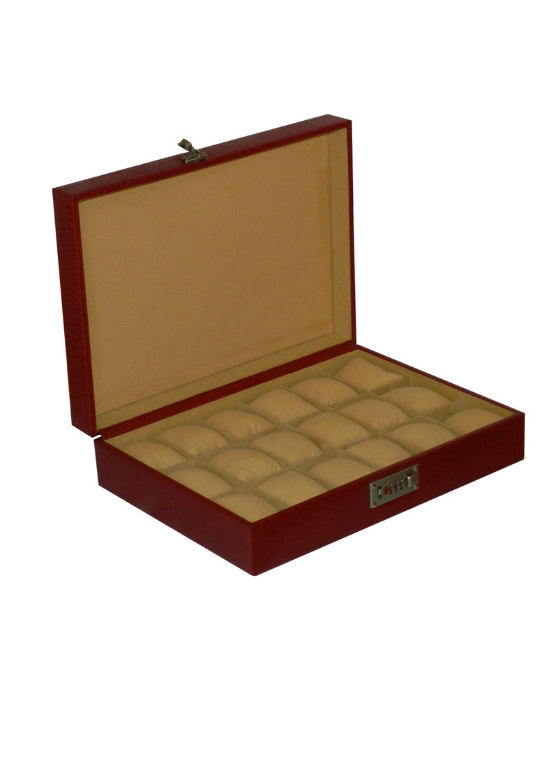 LAVERI LEATHER - Laveri Watch Box for Men Women (18 Slots), Premium  Leather Watch Case  Organizer Removable Pillow - Image 1