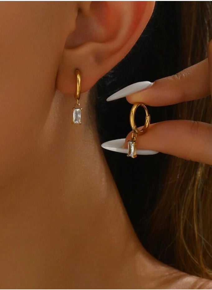 JewelryPalace 18k Gold Plated Stainless Steel Earring For Women  - Image 1