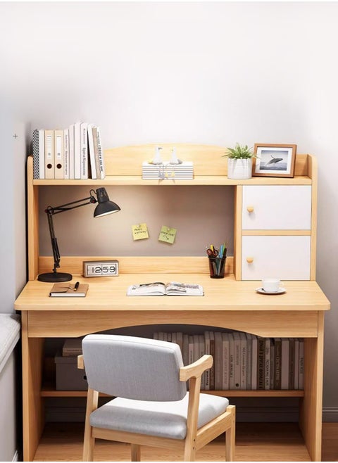 Bedroom Home Desk Computer Desk Bookshelf Integrated Simple Study Table 100*48*113CM
