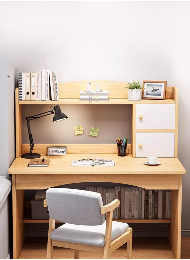Sharpdo Bedroom Home Desk Computer Desk Bookshelf Integrated Simple Study Table 100*48*113CM  - Image 1