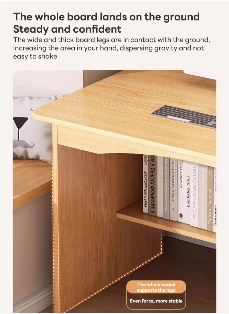 Sharpdo Bedroom Home Desk Computer Desk Bookshelf Integrated Simple Study Table 100*48*113CM  - Image 4