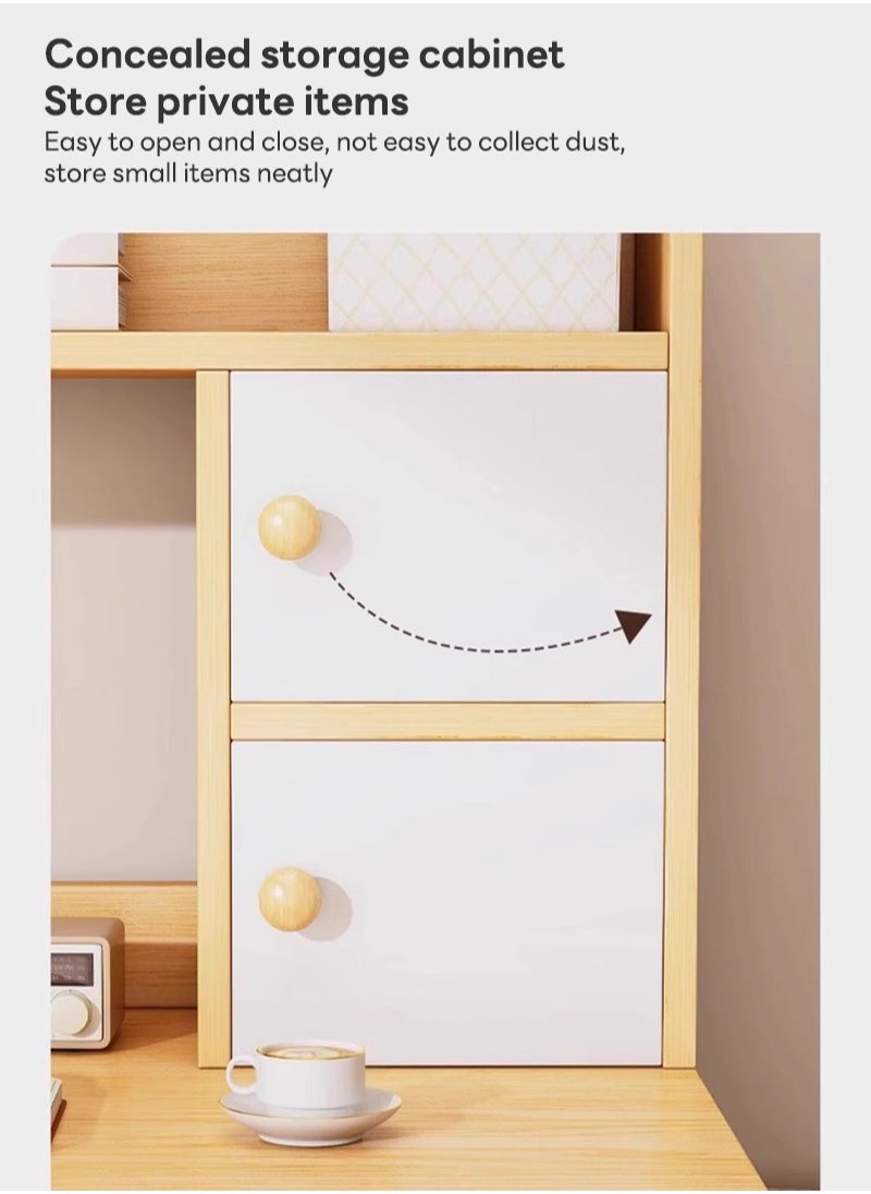 Sharpdo - Bedroom Home Desk Computer Desk Bookshelf Integrated Simple Study Table 100*48*113CM - Image 1